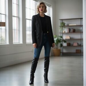 NWT Smythe Birkin Pinstripe Blazer Size 0 $895